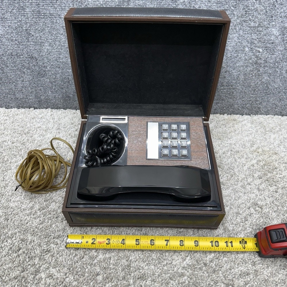 Vintage Deco-Tel Personal Telephone Wood Chest Box Push Button Retro Phone AS IS - Picture 16 of 16